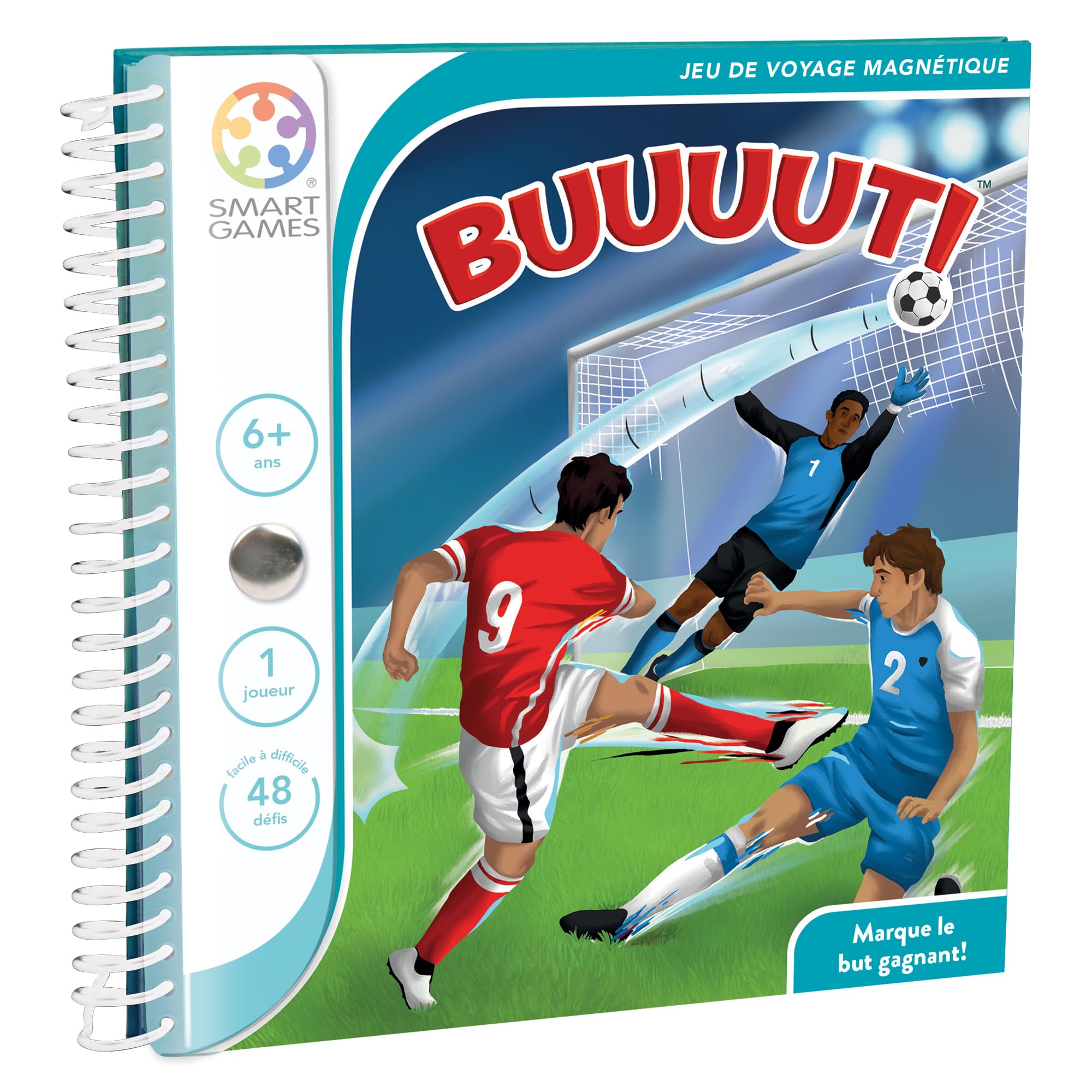 SmartGames Buuuut. – Casse-tête Logique Foot Avec 48 Défis, Jeu Magnétique Voyage Pour Enfants Dès 7 Ans, Réflexion Et Stratégie