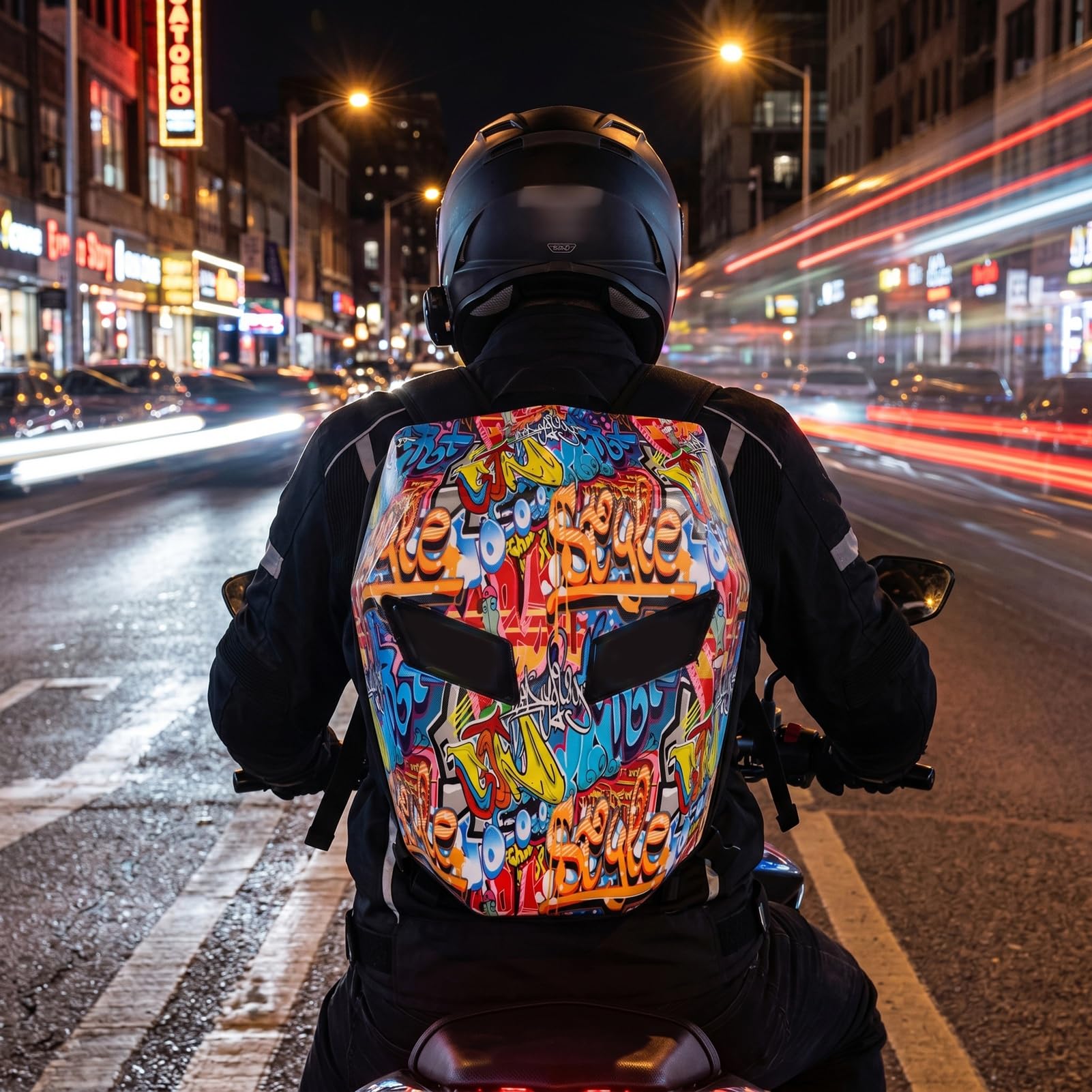 SEAFRONT Plecak Motocyklowy Plecak na Twarda Skorupa Torba na LED Programowalny Dynamiczny Wyświetlacz Wodoodporny Ekran Graffiti Do Jazdy, Podróży, Pracy