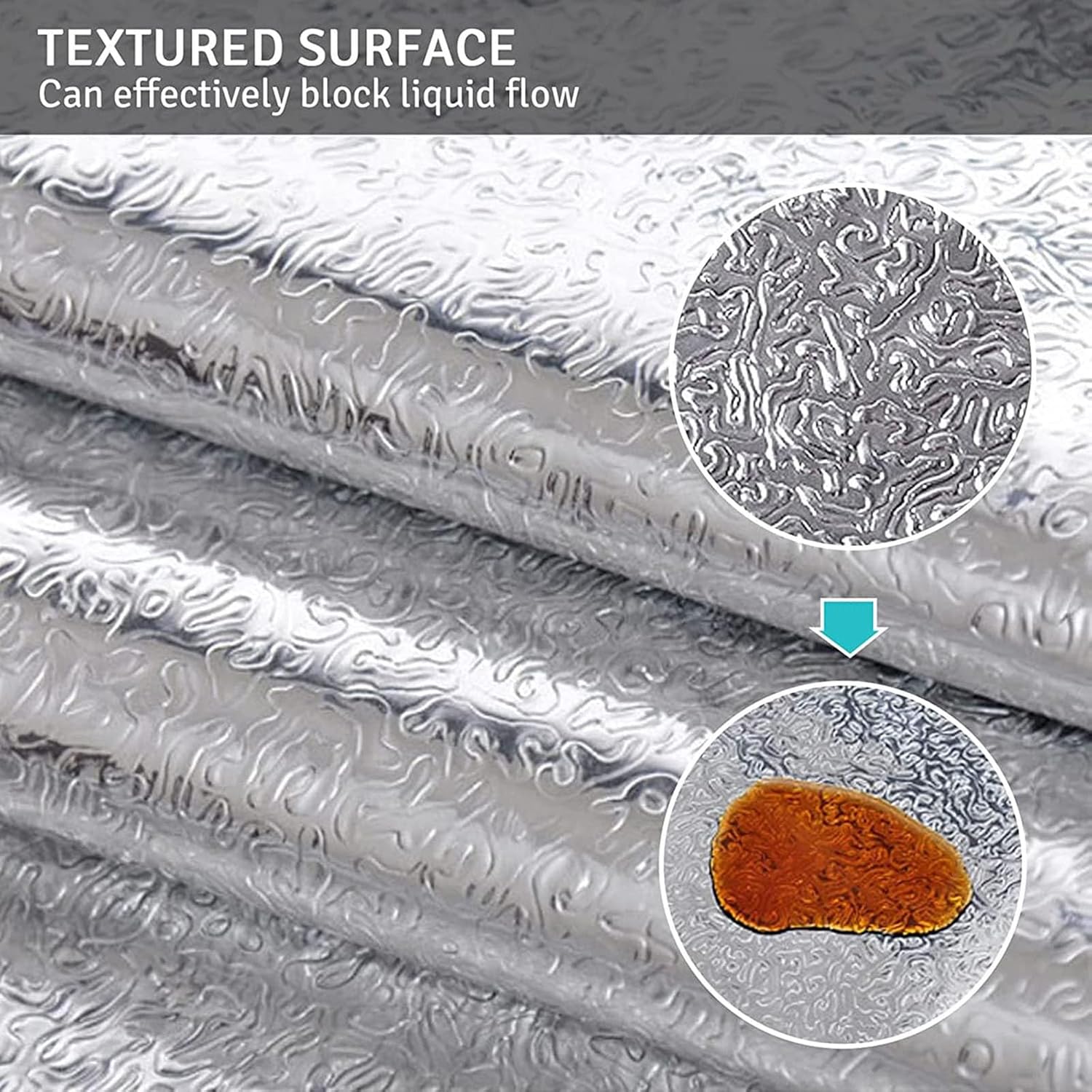 Kitchen Wallpaper Oil Proof Sticker Backsplash Aluminum Foil Self-Adhesive Paper Silver Cabinet Liner Shelf Liner Waterproof and Heat Resistant Peel and Stick Backsplash(15.7X118 Inches)