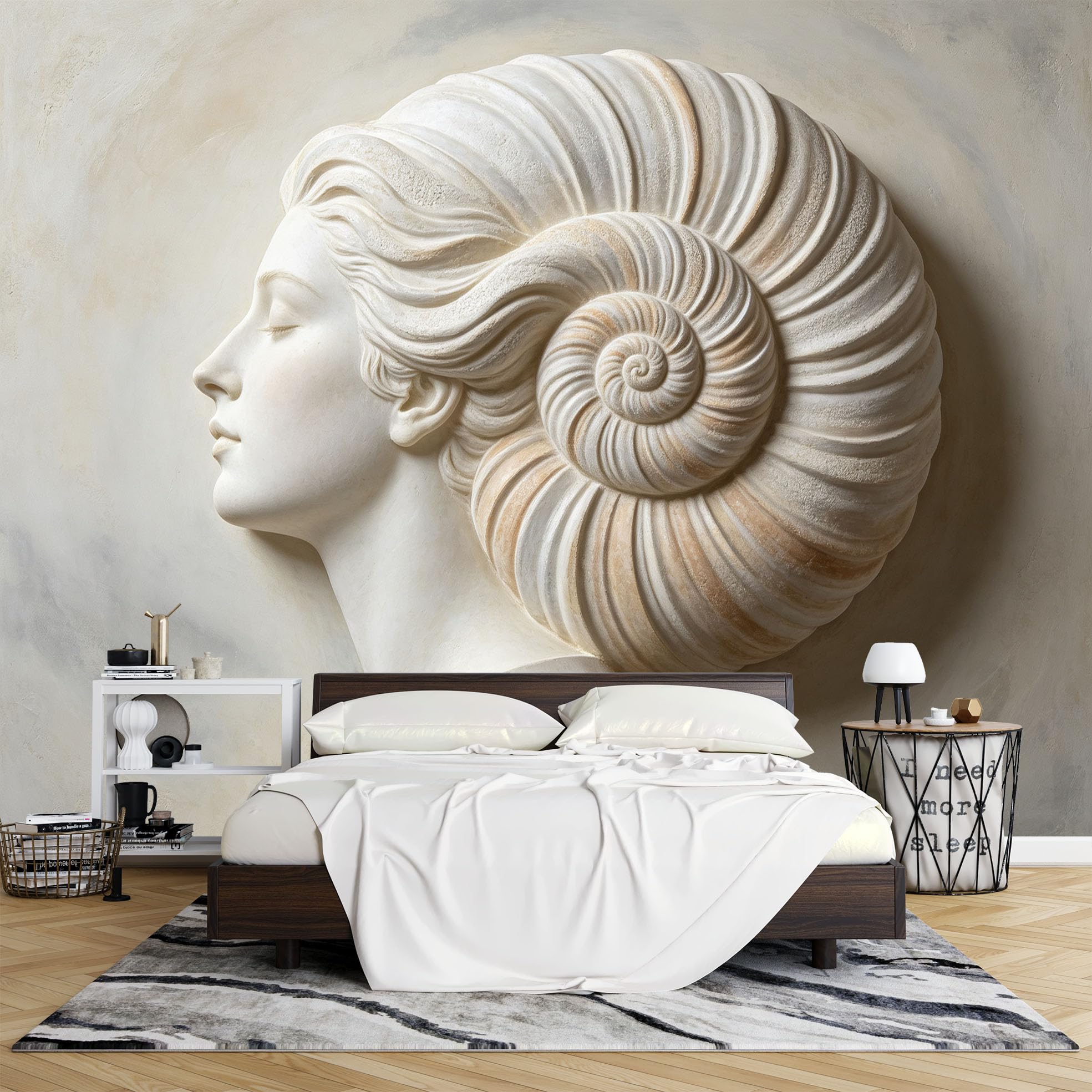 Fotomurales Mural de Pared 3D No Tejido 300 x 210 cm Elegante Retrato Diosa Mural Fotográfico Vintage para Sala Estar Dormitorio Pasillo Decoración de Pared Moderna.
