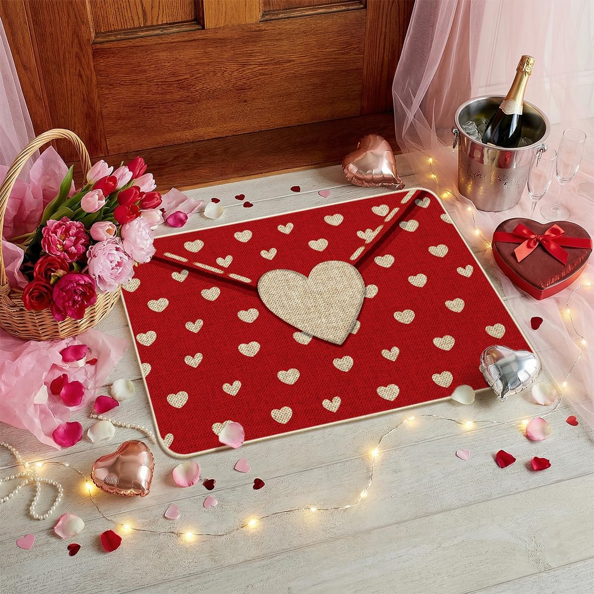 Artoid Mode Envelope Valentines Day Doormat, Home Decor Low-Profile Switch Rug Door Mat for Indoor Outdoor 24x35 Inch