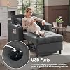 duringpace 99 cm sleeping chair 3-in-1 convertible chair bed extendable sleeping chair sofa bed with usb ports side pocket drink holder for small space (dark gray)