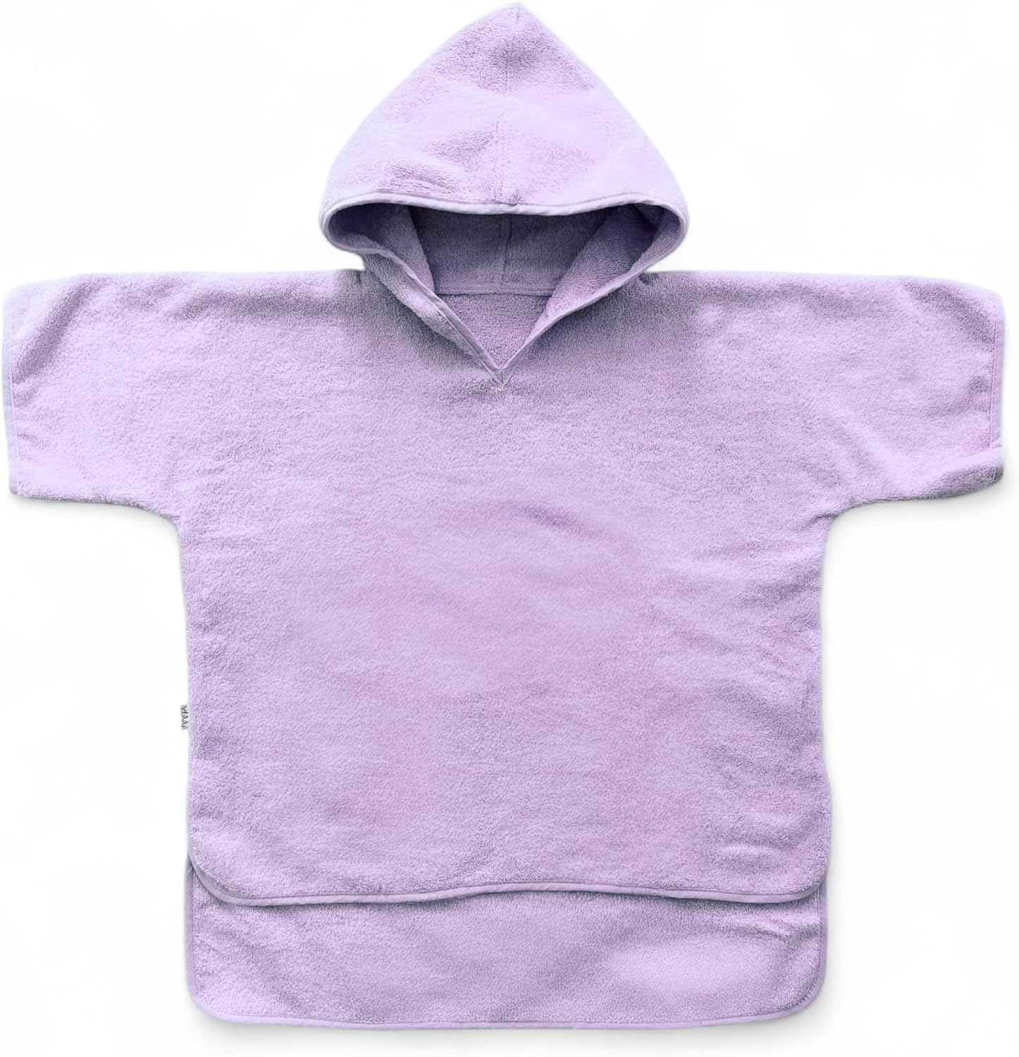 Hooded Poncho Towel for Toddler Boy & Girl - 100% Soft Organic Cotton, Absorbent, Breathable, Lightweight. Ideal for Bath, Pool, Beach Size 2-3T (Soft Lilac, 2-3T)