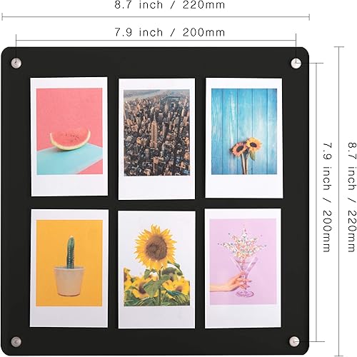 Miniatura 4 de The Happy Frame Collage - Marco de fotos de 8 x 8 pulgadas, marco Polaroid para fotos, marco acrílico flotante magnético Instax Mini con imán y