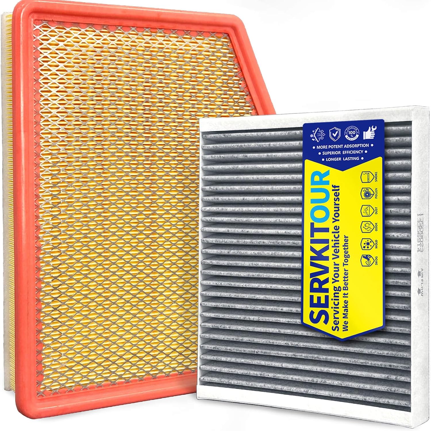 Engine Cabin Air Filter Set for Silverado 1500/ Sierra 1500 (2019-2026), Tahoe/Suburban/Yukon/ (2021-26), 2500HD/ 3500HD (2020-26), NOT for DIESEL 6.6L