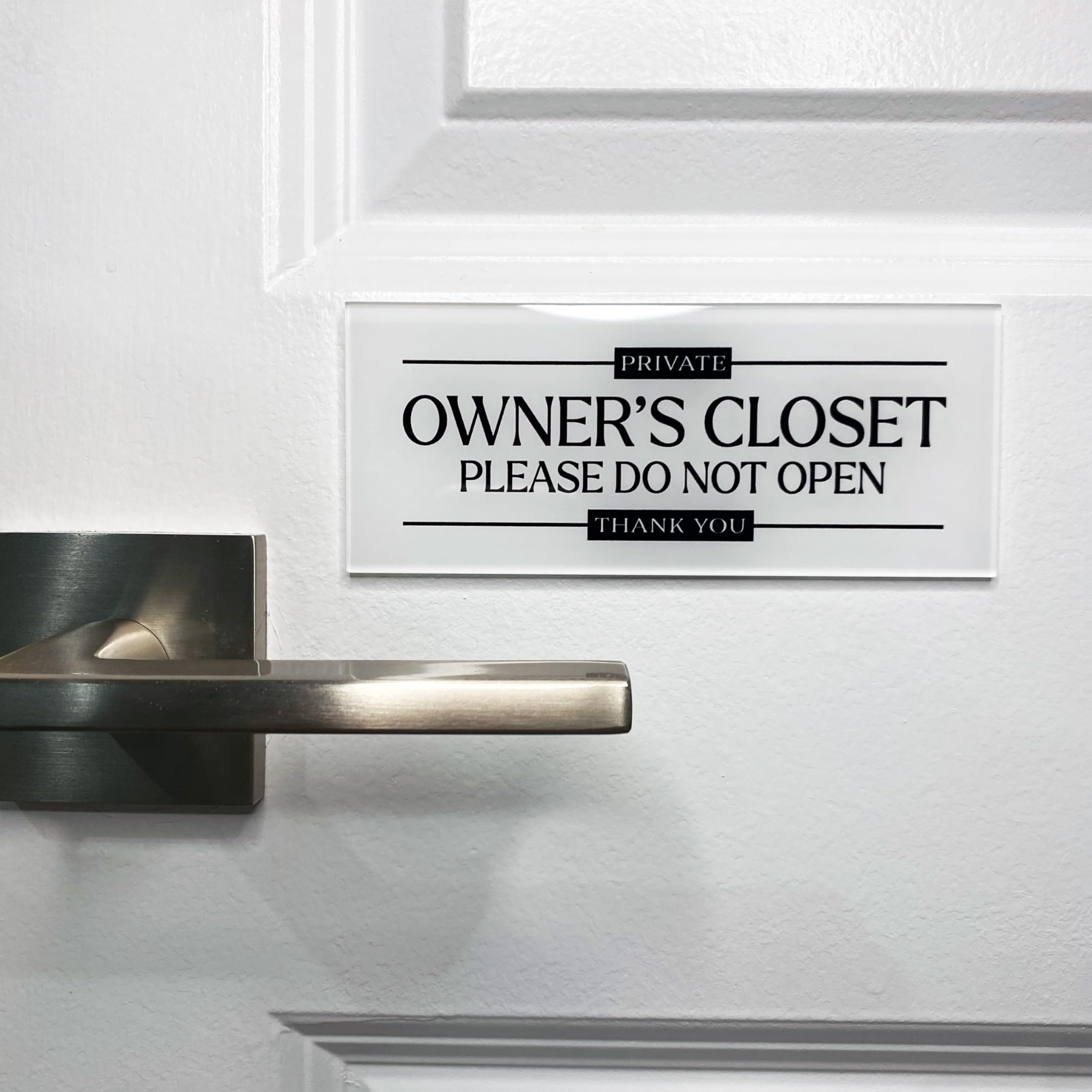 5x3 Sign Do Not Open Owner's Closet Sign - 2 Pack White Acrylic 5x3.5 Inch ...