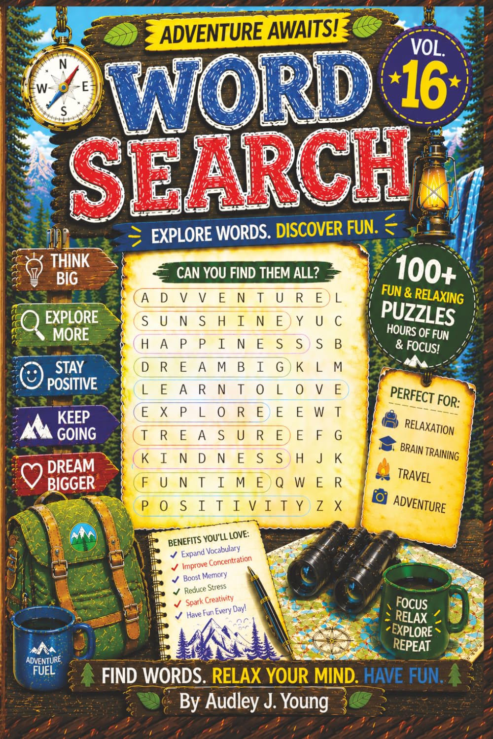 Adventure Awaits Word Search: 100+ Fun and Relaxing Puzzles for All Ages - Vol.16