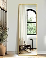 Vista 8 de Espejo de pie de longitud completa, espejo de piso grande de 15 x 56 pulgadas con marco de aluminio para puerta, dormitorio, baño, sala de estar