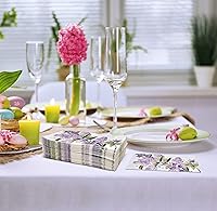 Vista 5 de Gift Boutique 100 servilletas de papel desechables de flores de lavanda moradas, servilletas de mano de papel para primavera, baño, tocador
