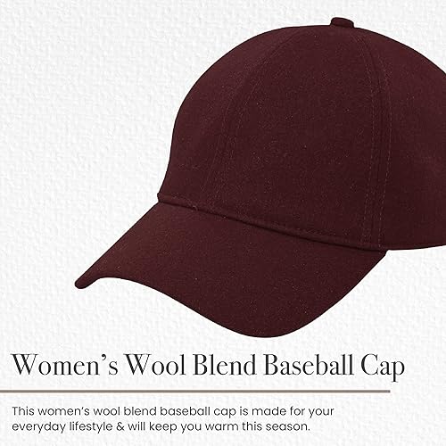 Miniatura 4 de San Diego Hat Company Gorro de béisbol de lana para mujer con espalda ajustable