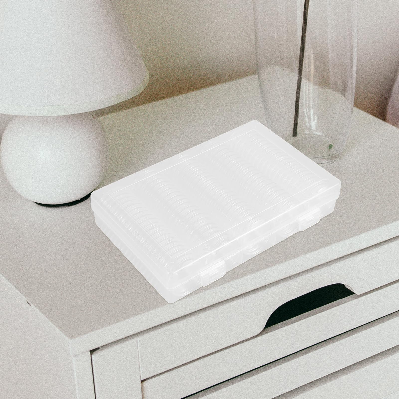 Artibetter Lot de 4 Capsules Porte- en Plastique de 27 Mm avec Boîte de Rangement pour Collectionneurs