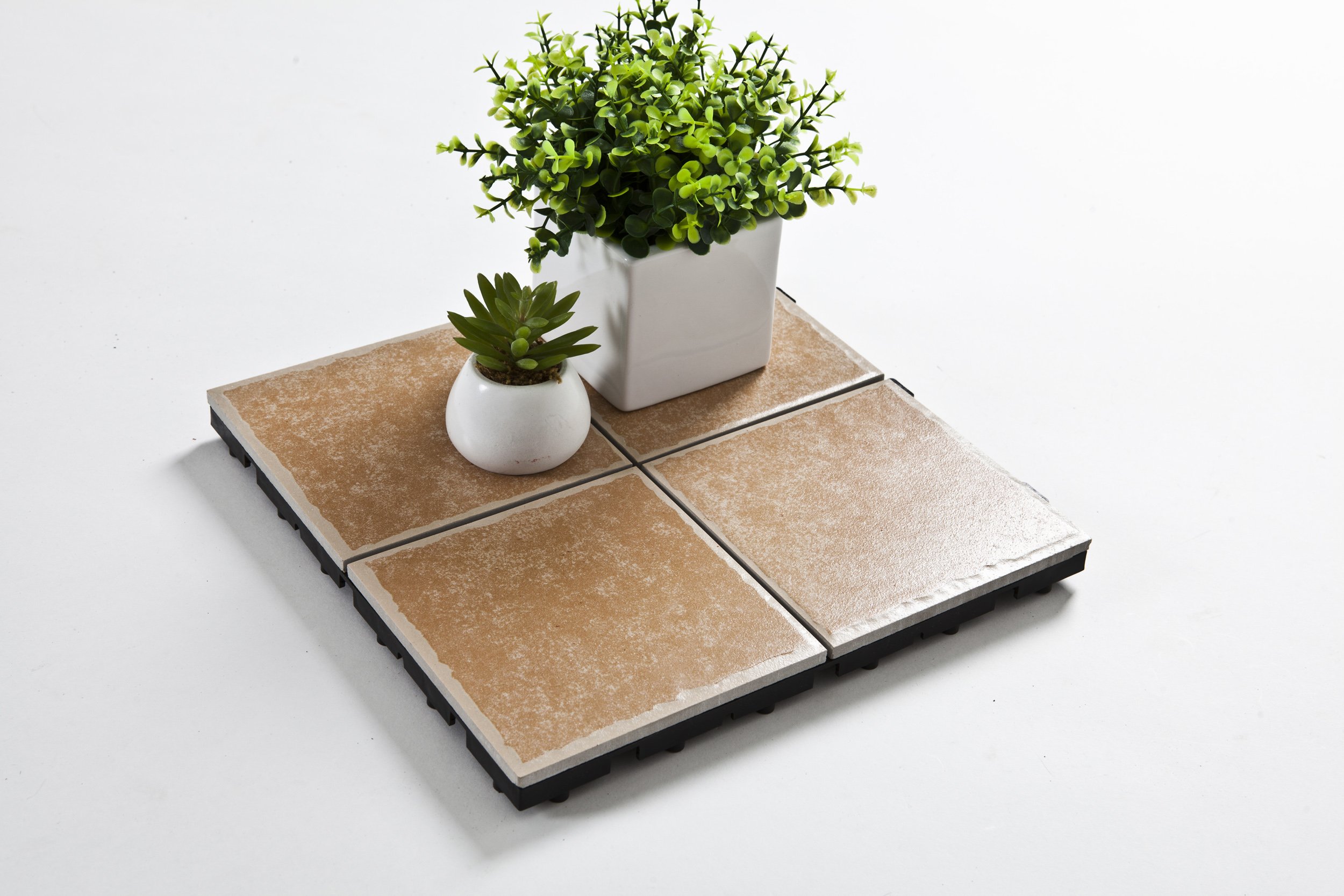 Amazon.co.jp: 便利なベランダタイル ジョイント式 テラコッタ4枚貼 10