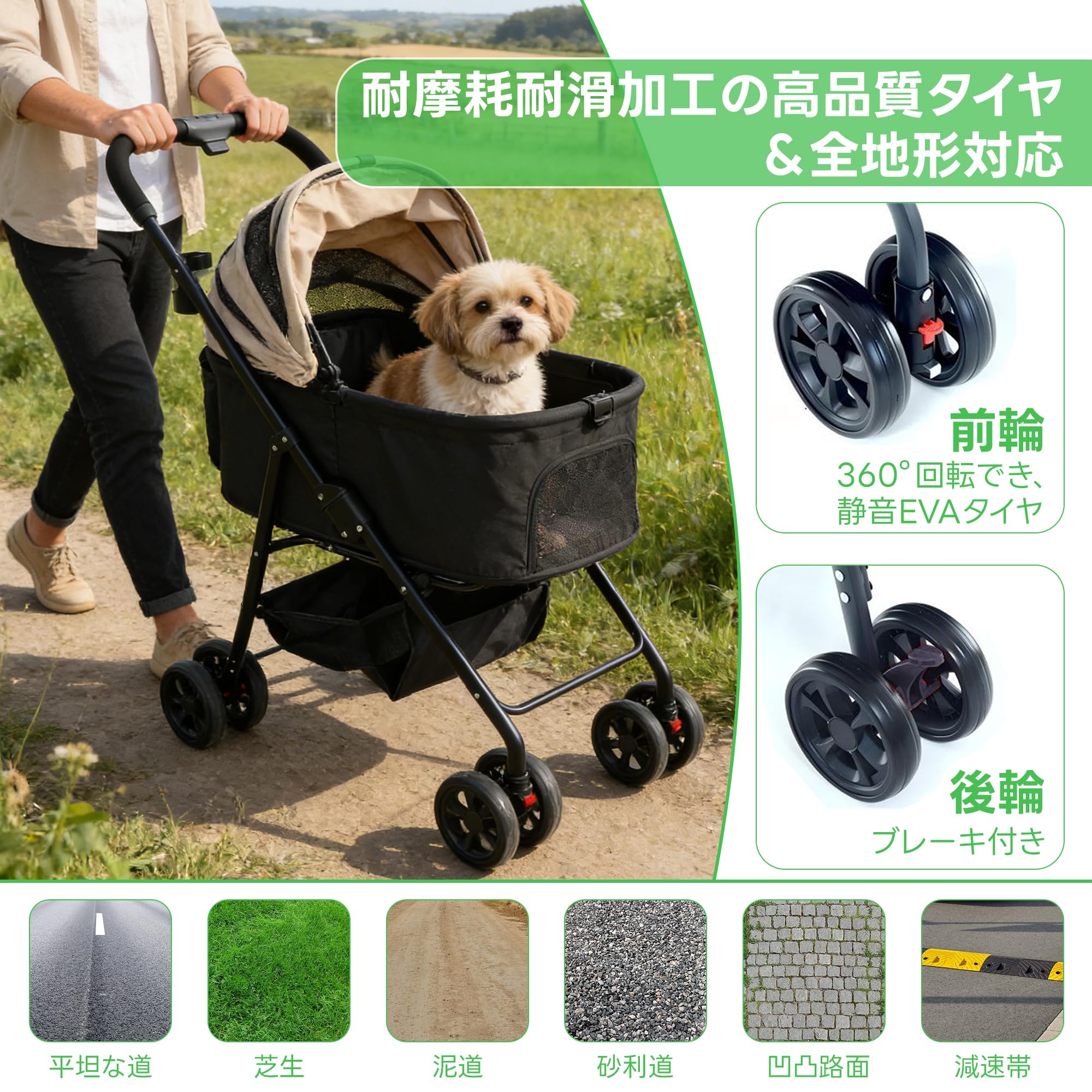 Amazon.co.jp: Smilenoon ペットカート犬カート分離型 犬 ワンタッチ折