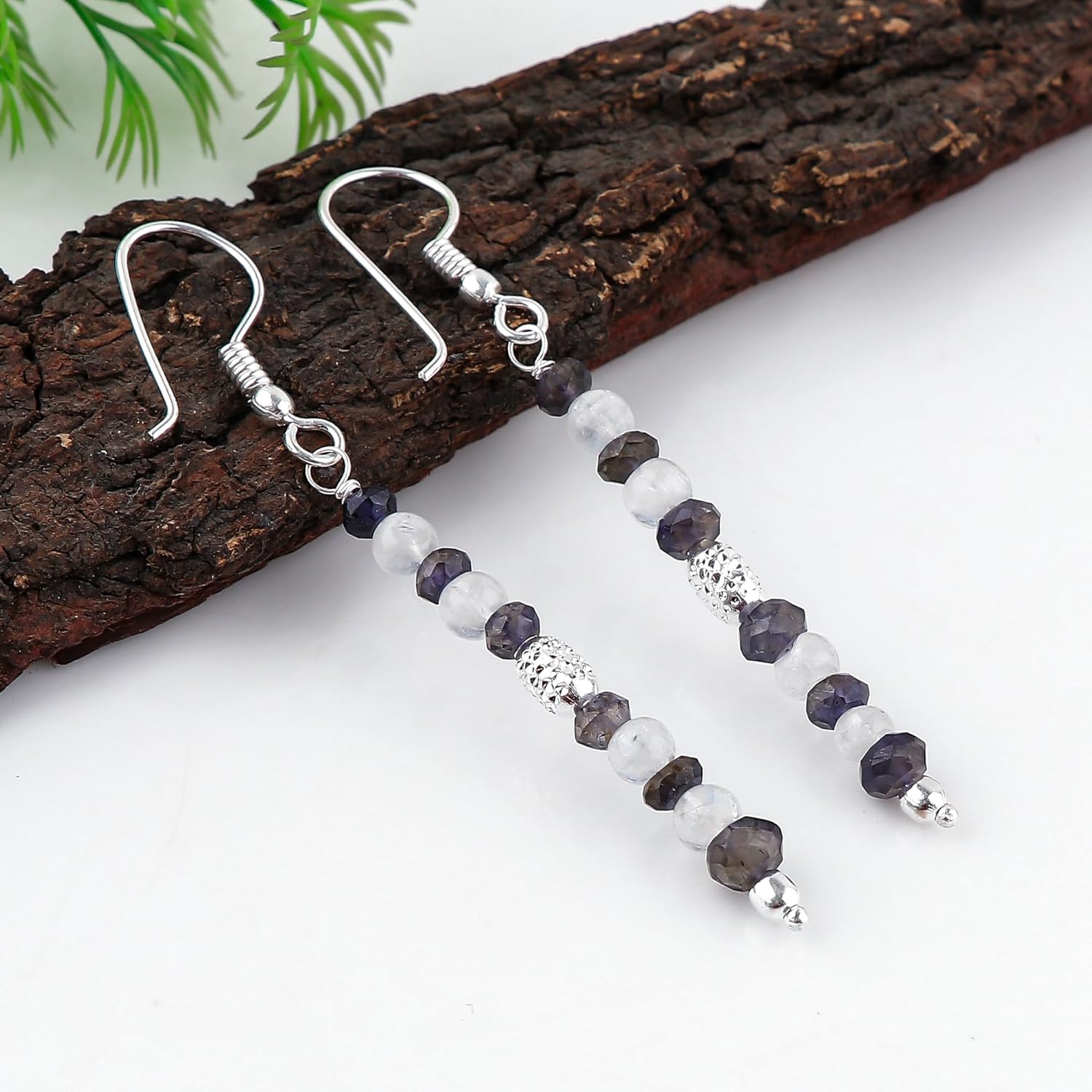 Natural Gemstone Dangling Earrings, Handmade Bohemian Jewelry, Healing Crystals & Polished Stones, Lightweight Earring, Birthday Christmas Gift for Women - Image 5