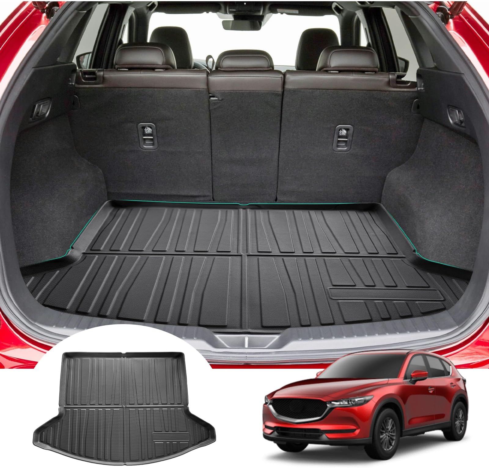 GAFAT Mazda CX-5 KF Ⅱ 2018-2024 2025 Boot Mat, CX5 2025 Boot Liner Mats High Edge TPE Original 3D Scanner, Mazda CX 5 Accessories [Only For Lower Boot Position]