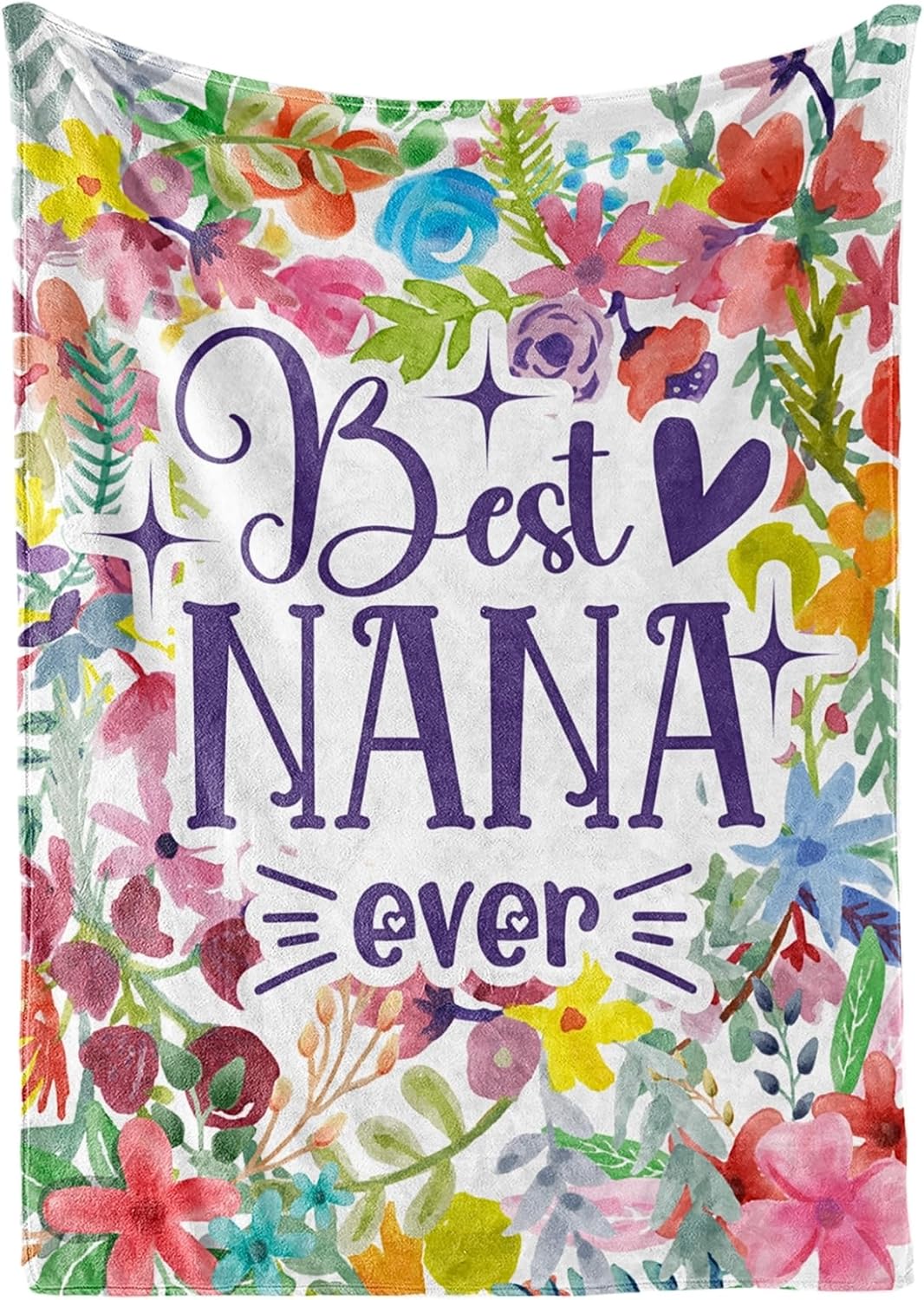 InnoBeta Nana Gifts, Grandma Gifts for Nana, Flannel Throw Blankets on Mother's Day, Christmas, Birthday, 50" x 65", Flowers