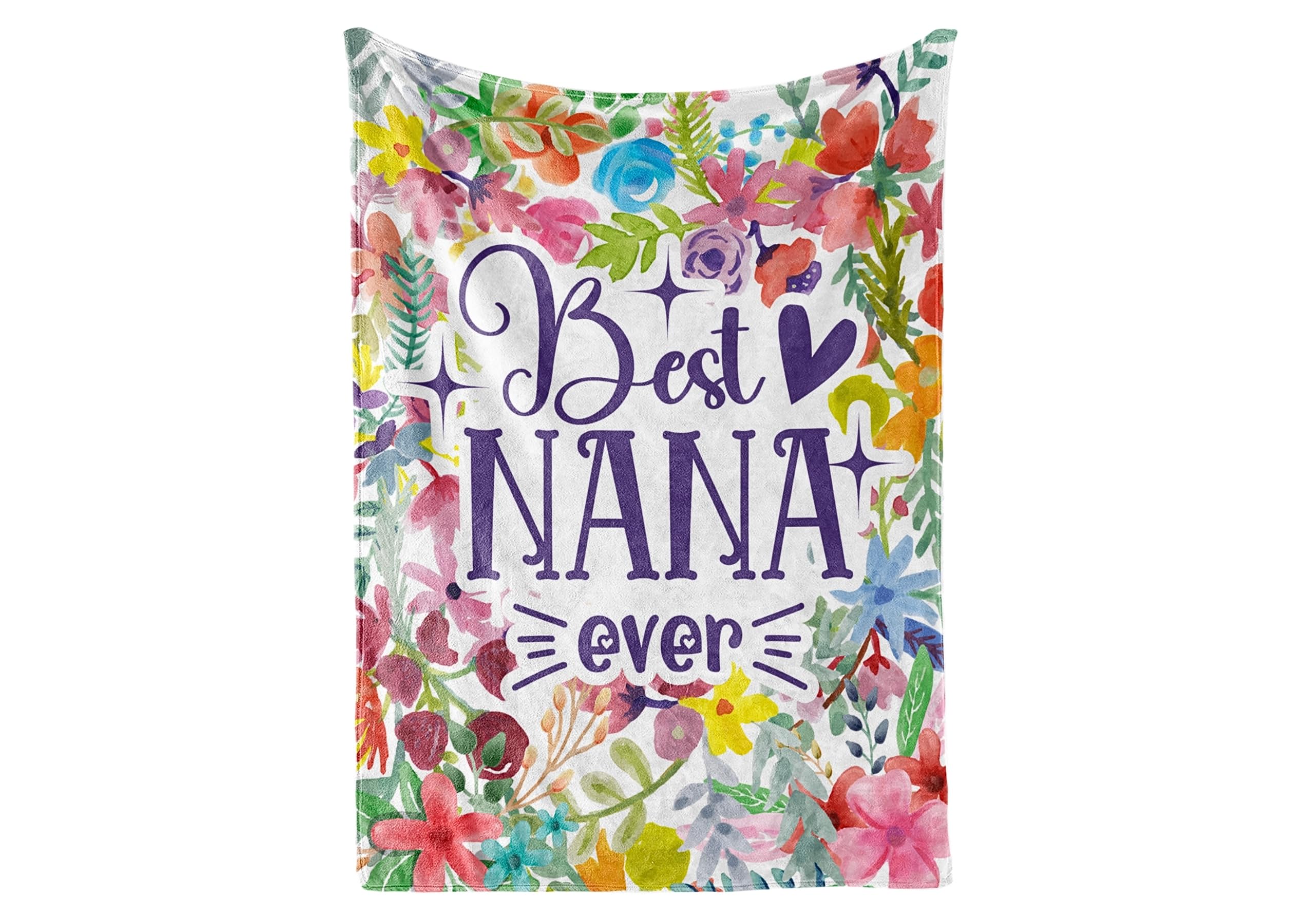 InnoBeta Nana Gifts, Grandma Gifts for Nana, Flannel Throw Blankets on Mother's Day, Christmas, Birthday, 50" x 65", Flowers