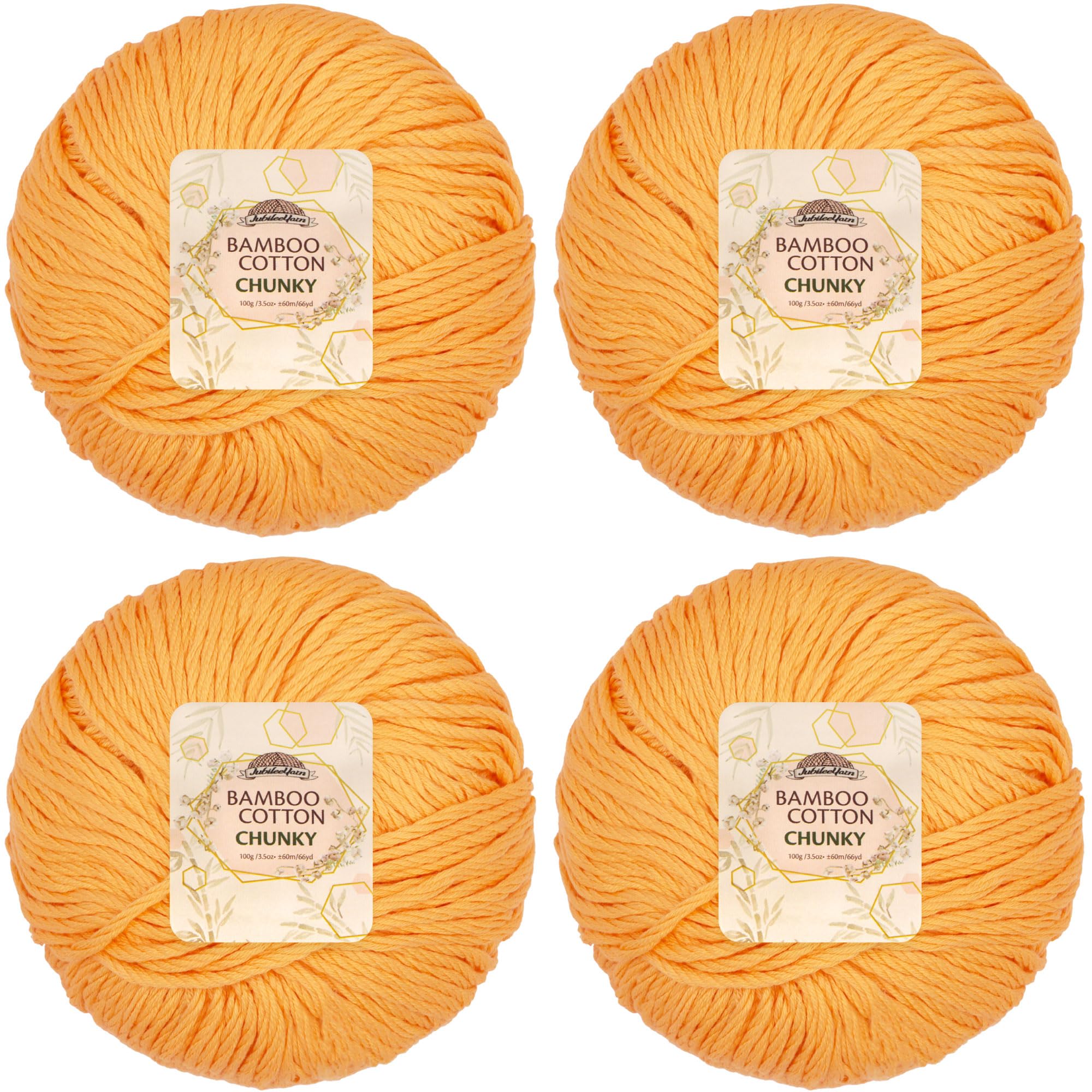 JubileeYarn Bamboo Cotton Chunky Yarn - 100g/Ball - Summer Sun - 4 Balls โ image 1