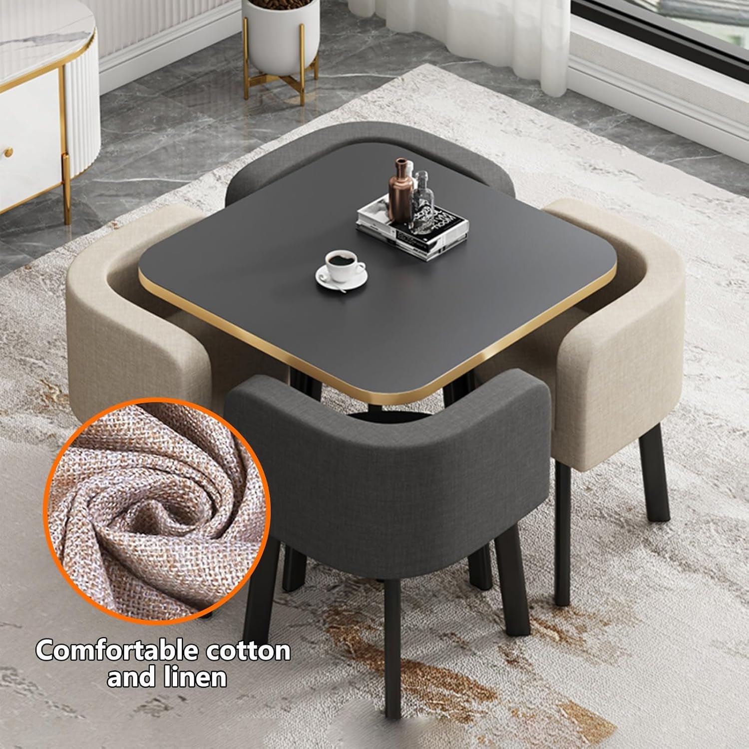 モダンなオフィス会議テーブルセット 椅子4脚付き 小さな会議室受付用 ラウンドテーブル 会議 交渉 ダイニング用 シンプルなキッチン モダンなオフィス 会議テーブルセット 椅子4脚付き 小さな会議室受付用 ラウンドテーブル 会議 交渉 ダイニング用 シンプルなキッチン ...