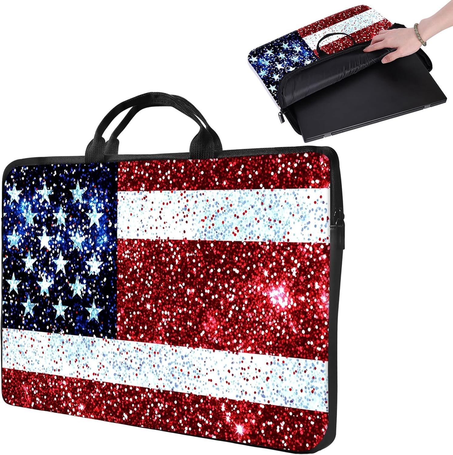 Laptop Sleeve 15 inch,14 inch Laptop Sleeve with Handle,Compatible for 14"-15" MacBook/HP/Surface/Lenovo/Dell,Computer Carrying Case Bag for Women Girl-Leopard Print Brown