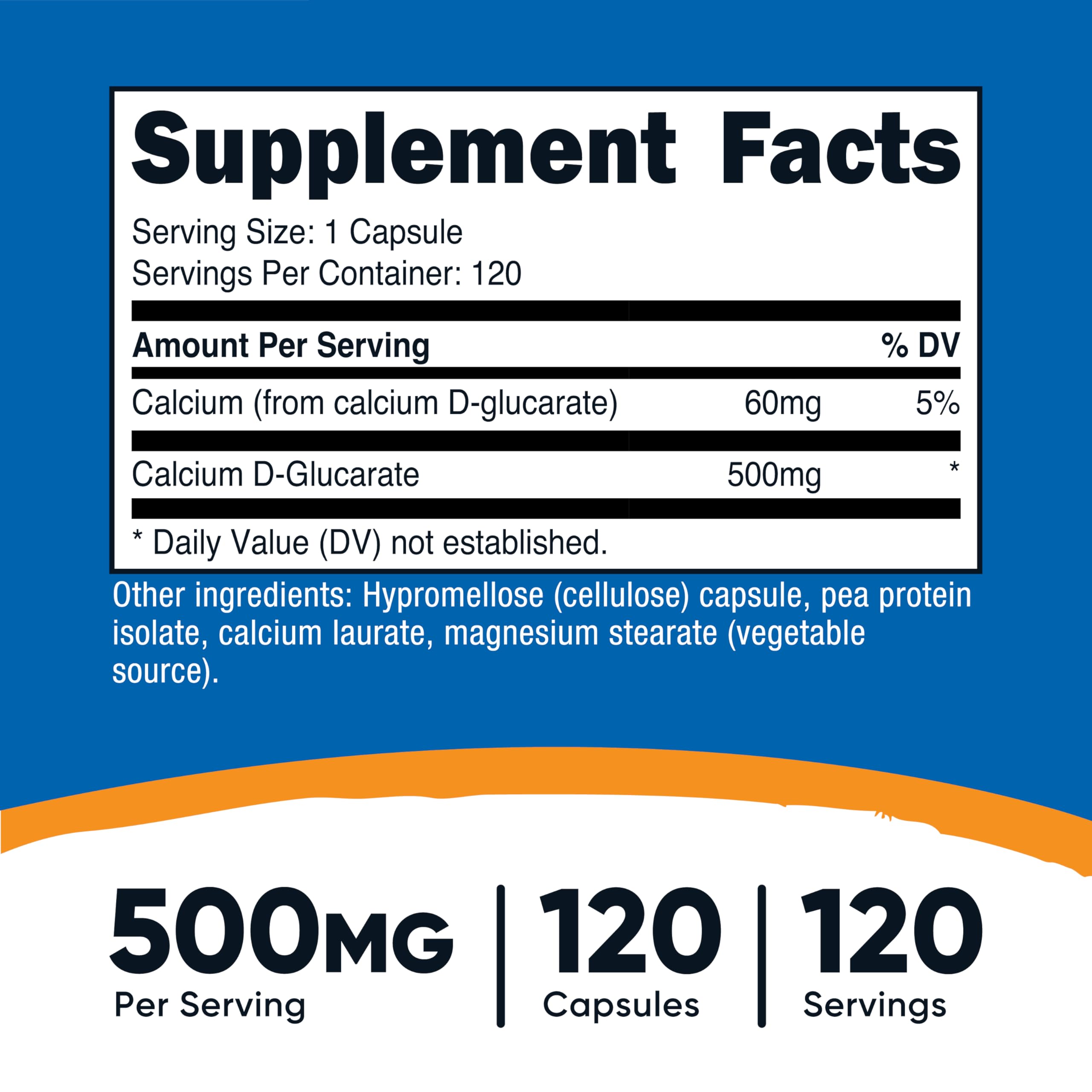 Nutricost Calcium D-Glucarate 500mg, 120 Capsules, Gluten Free, GMO-Free — Amazon image 2