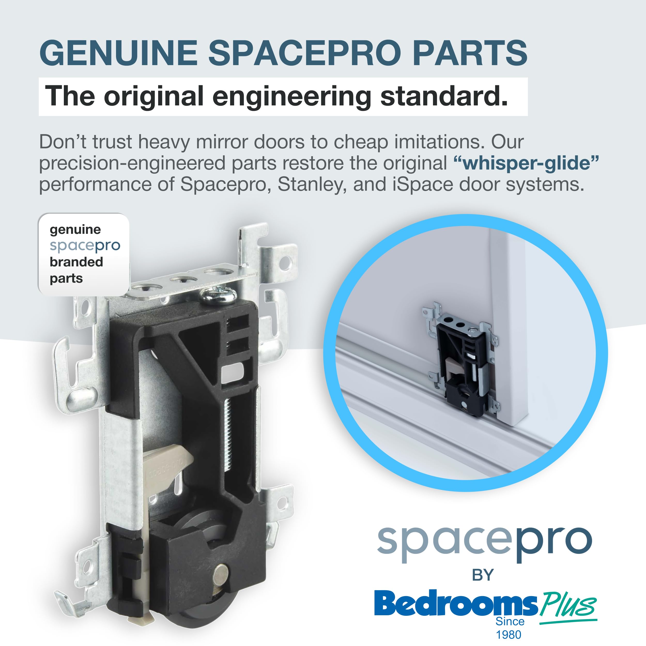 Spacepro anciennement Stanley 17-4264Y-000 Coulissant Pièces de la Porte Armoire Coulissante. Roues Roulettes Guider