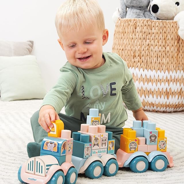 Foto 4 de 5 de Ecoiffier- Tren de Animales con Bloques de Construcción, 51 piezas, Color Pastel