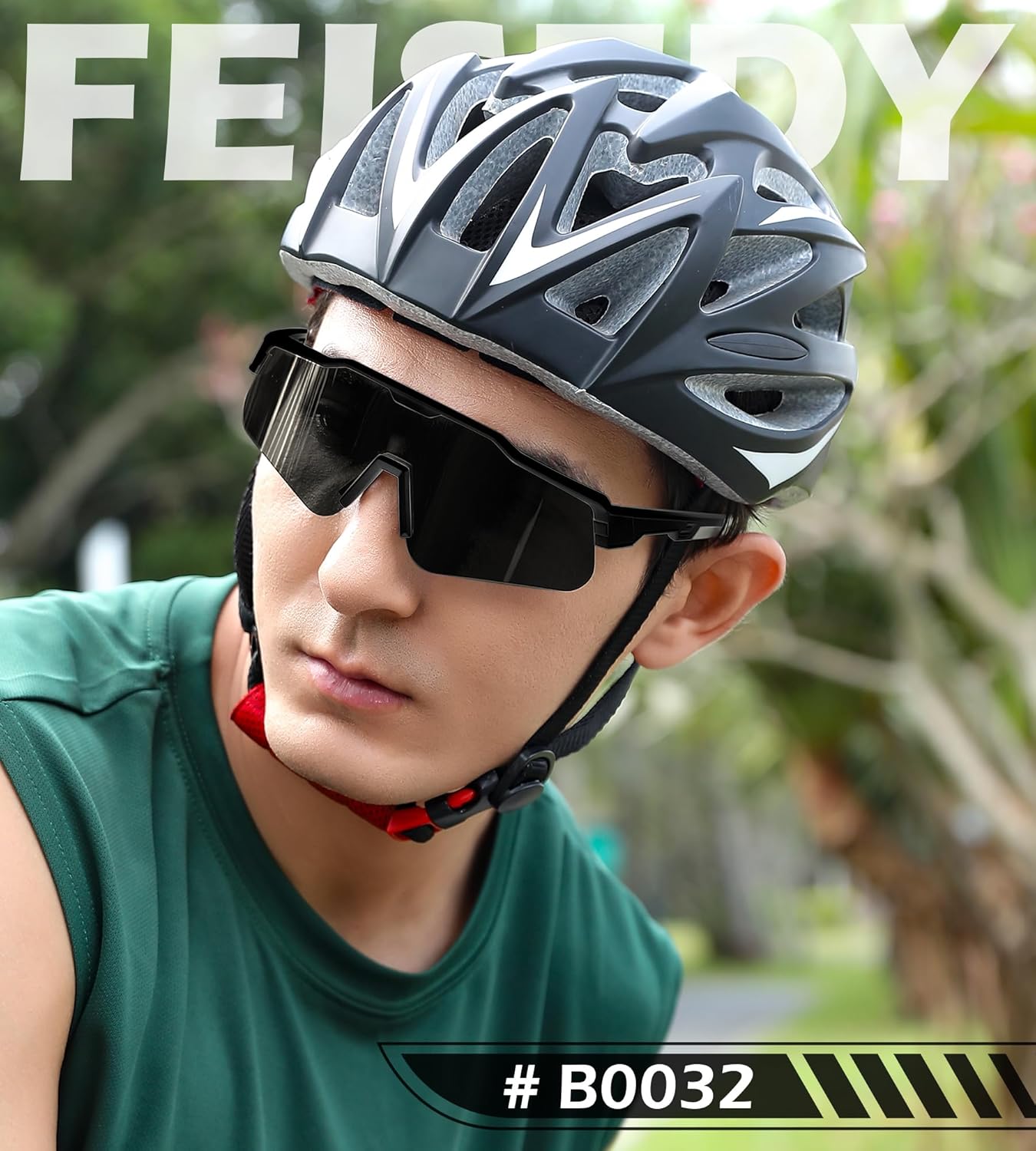 FEISEDY Polarized Youth Sports Sunglasses Teens Cycling Sunglasses Kids Sport Baseball Glasses for Boys Girls Age8-16 B0032