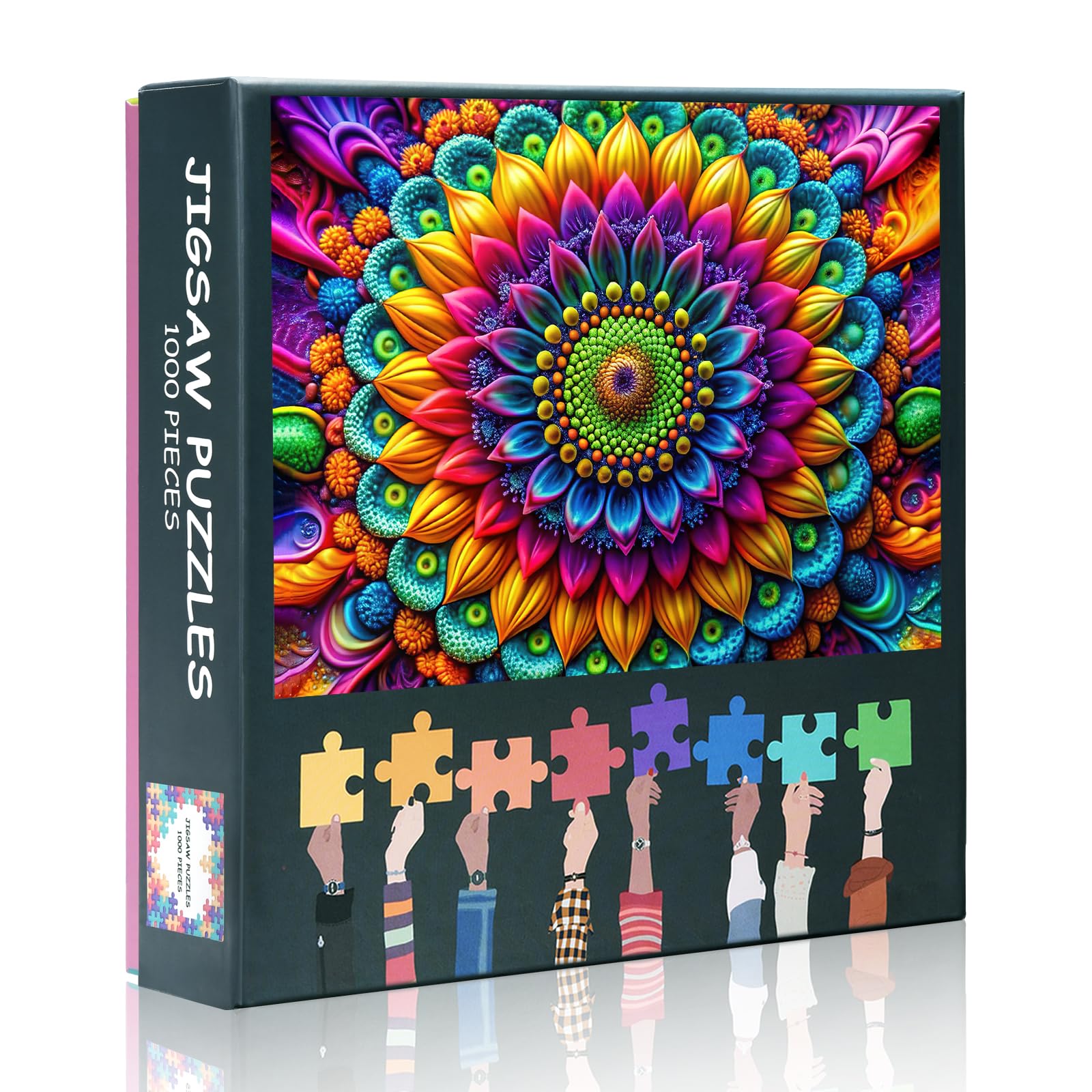 Colorful Jigsaw Puzzles for Adults 1000 Pieces, Hard Impossible Difficult Challenging Family Puzzle, Vibrant Flower Puzzle Gift as Home Decor Size 19.7x27.5 inches
