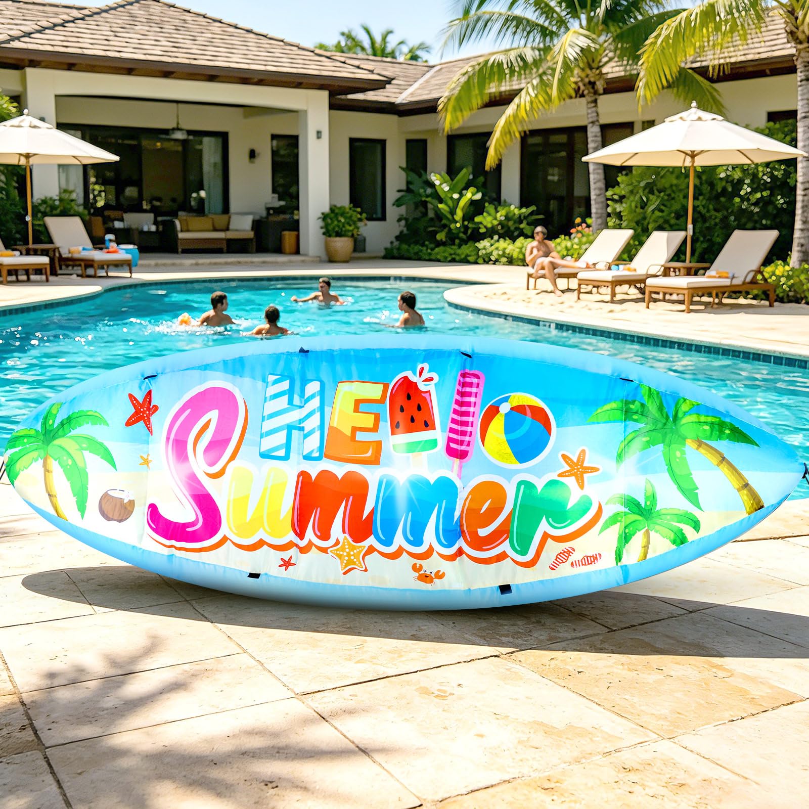 Photo 1 of Eyourlife 5FT Hello Summer Surfboard Inflatable Outdoor Blow Up Decoration