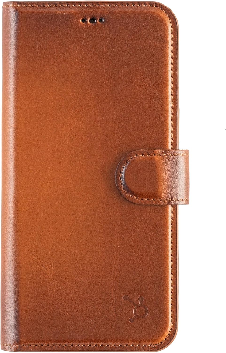 iPhone 13 Pro Max Leather Case with MagSafe, Genuine Leather iPhone 13 Promax Wallet Case with Card Holder, Detachable Magnetic Flip Cover, RFID Blocking, Tan Brown