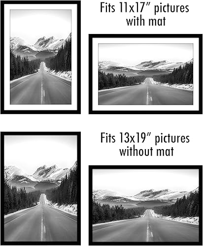 Vista 26 de Americanflat Portarretratos de 8 x 12 pulgadas con plexiglás pulido, juego de 2 portarretratos de 6 x 8 pulgadas con paspartú o para fotos de 8 x 12