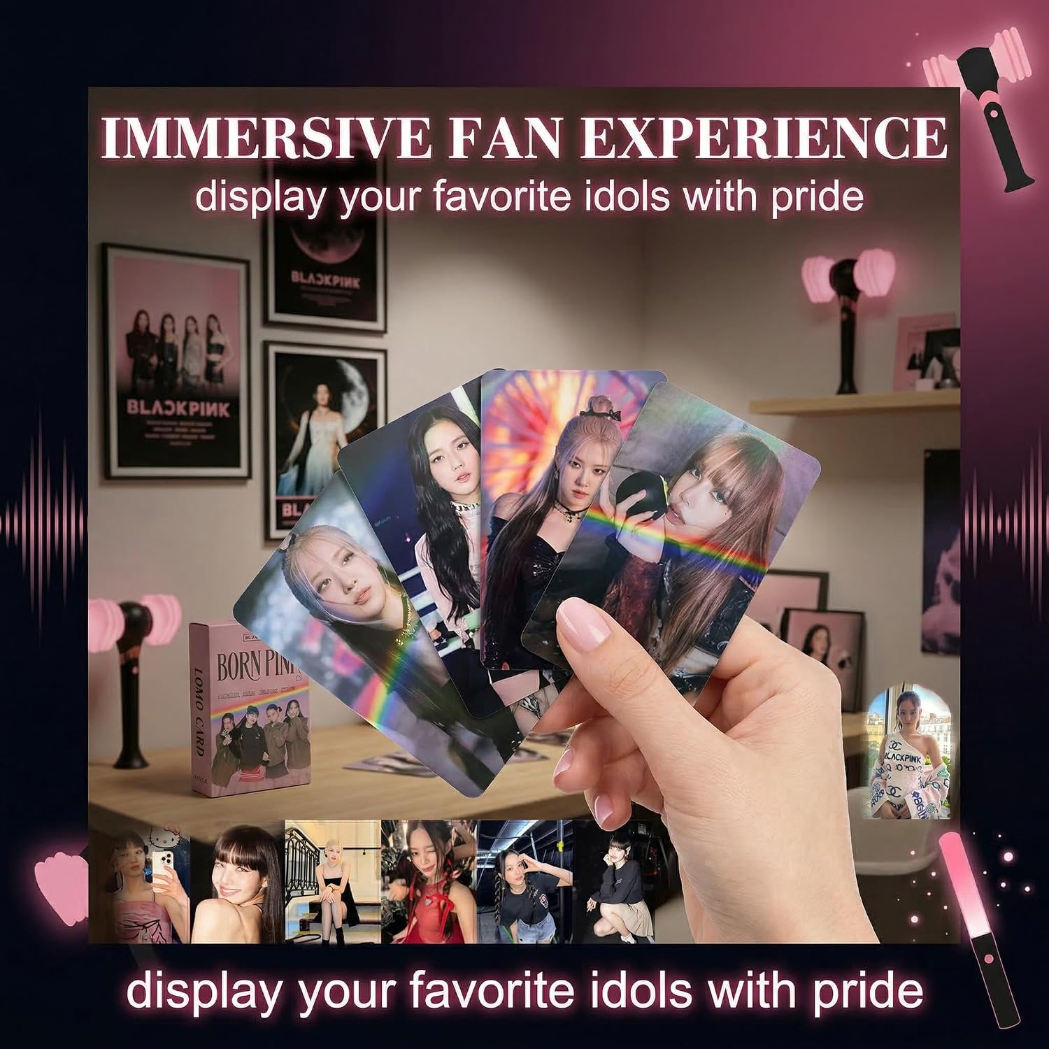 Zestaw 55 Kart Fotograficznych BP z 40 Naklejkami Artystyczne Karty dla Fanów Kolekcja Prezentowa do Albumu i Dekoracji Kpop Merch Prezenty dla Fanów