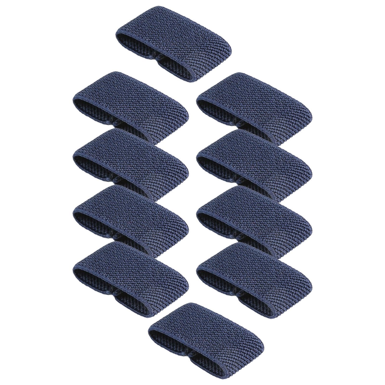 TRENDYNEST 10X Elastic Belt Keepers Strap Retainer Band for Pants Belt Nylon Belt Loops Dark Blue-image-44