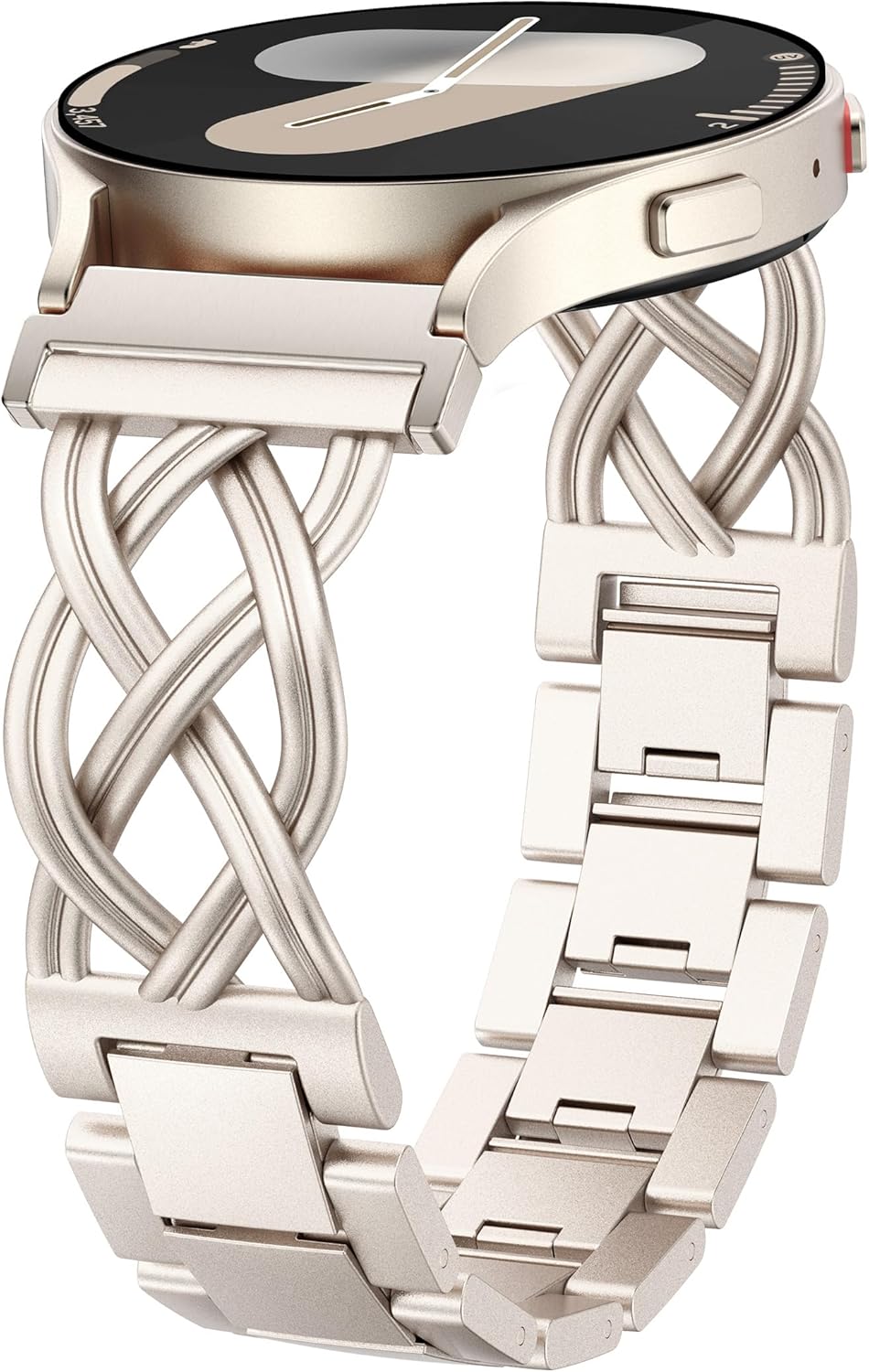 TOYOUTHS Celtic Knot Chain Bracelet Compatible with Samsung Galaxy Watch 7 6 5 4 FE 40mm 44mm/Watch 6 4 Classic/5 Pro/3 41mm/Active 2 Women, 20mm Dressy Stainless Steel Band Metal Jewelry Link Strap