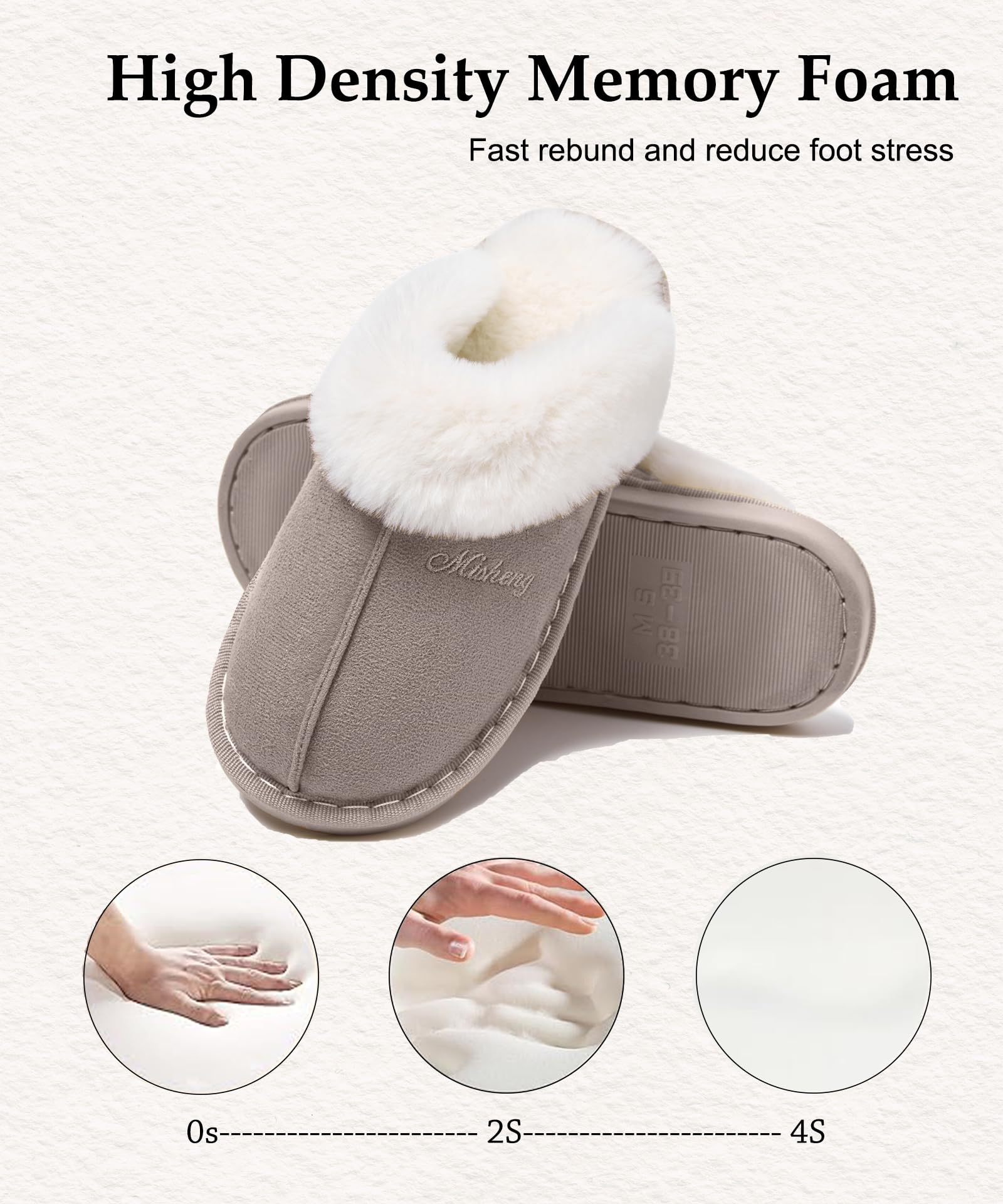 Coswind Pantofole Donna Uomo Invernali Peluche Ciabatte da Casa with Memory Foam Pelose Calde Comode Fluffy Antiscivolo Autunno Interno Esterno