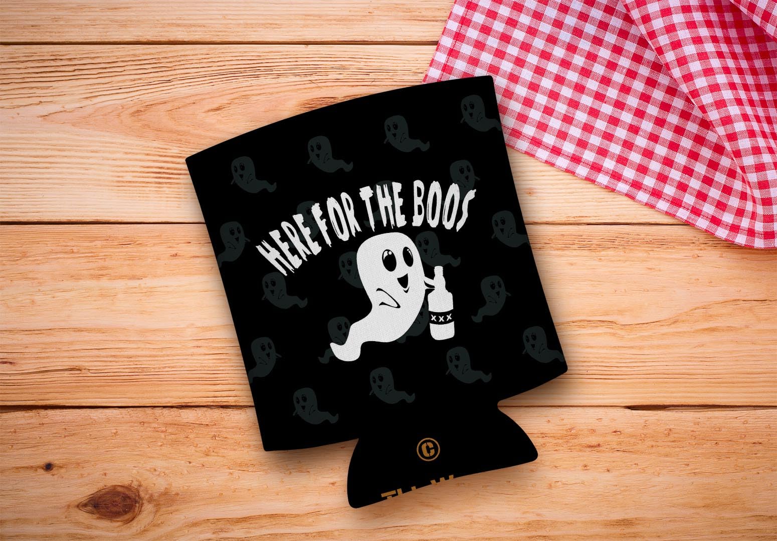 Womens Halloween Party Decorations Drink Up Witches Here For The Boos 2 Sided 6-Pack Can Drink Sleeves