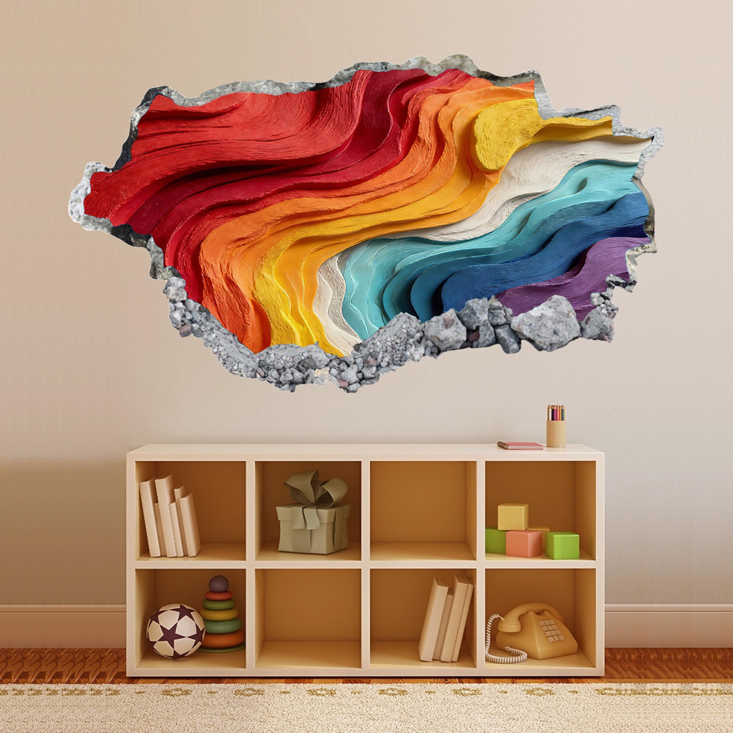 Wandtattoo 3D Wandaufkleber Abstrakter Thread Wandsticker Wanddeko Wandbilder für Wohnzimmer Schlafzimmer Badezimmer Flur Küche Möbel Aufkleber 58x101cm