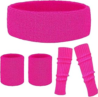 iiniim Neon Sports Band Bulk Pack Assorted Color Sweatbands for Large Groups 80s Theme Halloween Fitness Events