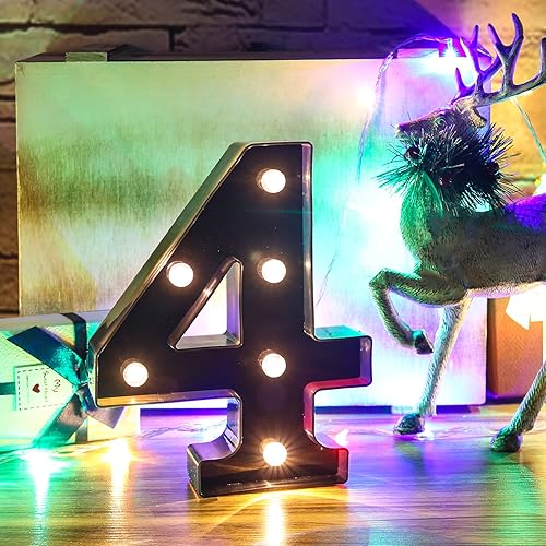 Miniatura 2 de Luces LED de números de letras 26 letras del alfabeto y números arábigos del 0 al 9, lámparas decorativas de marquesina negras para eventos, bodas,