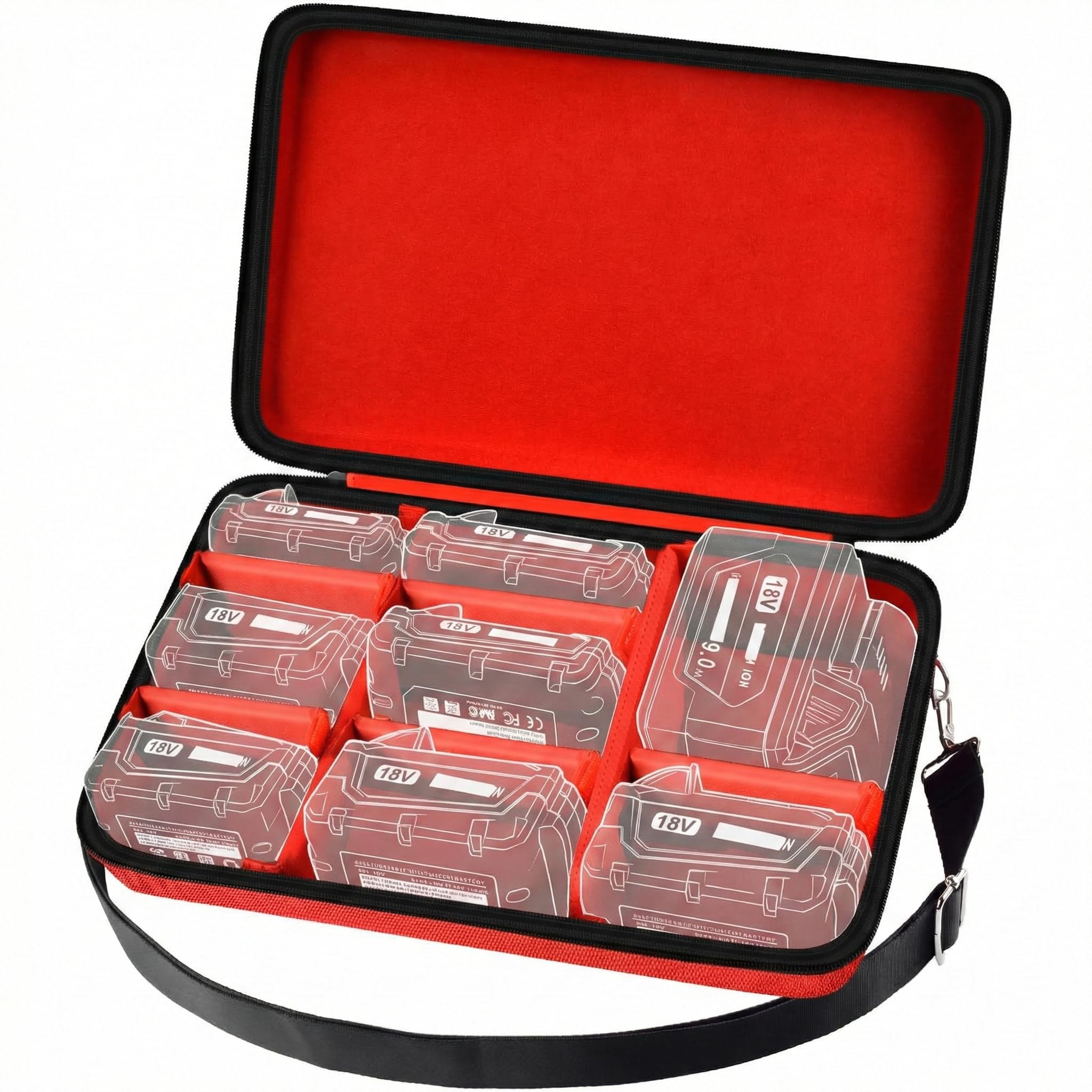 Comecase Extra Large Battery Hard Carrying Case for Milwaukee M12/M18