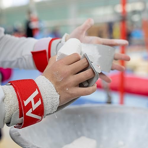 Miniatura 5 de HOLVIST Puños de gimnasia  Puños de gimnasia hechos de cuero  Empuñaduras de gimnasia para niñas de 10 a 12  Empuñaduras de gimnasia con velcro para