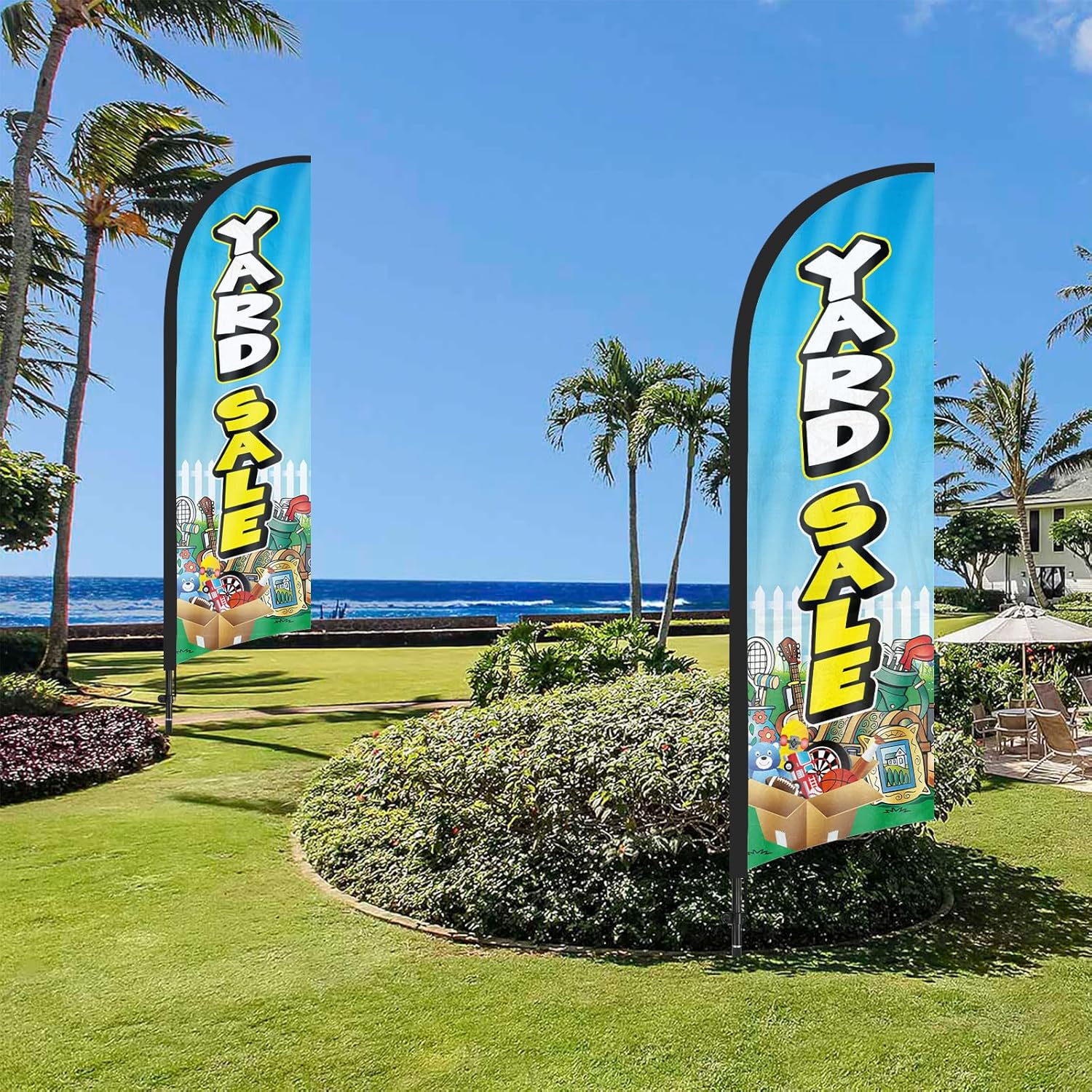 Yard Sale Advertising Swooper Flag Banners, Yard Sale Feather Flags with Pole and Ground Stake, 8FT Advertising Feather Banners Sign for Yard Sale Business - Image 8