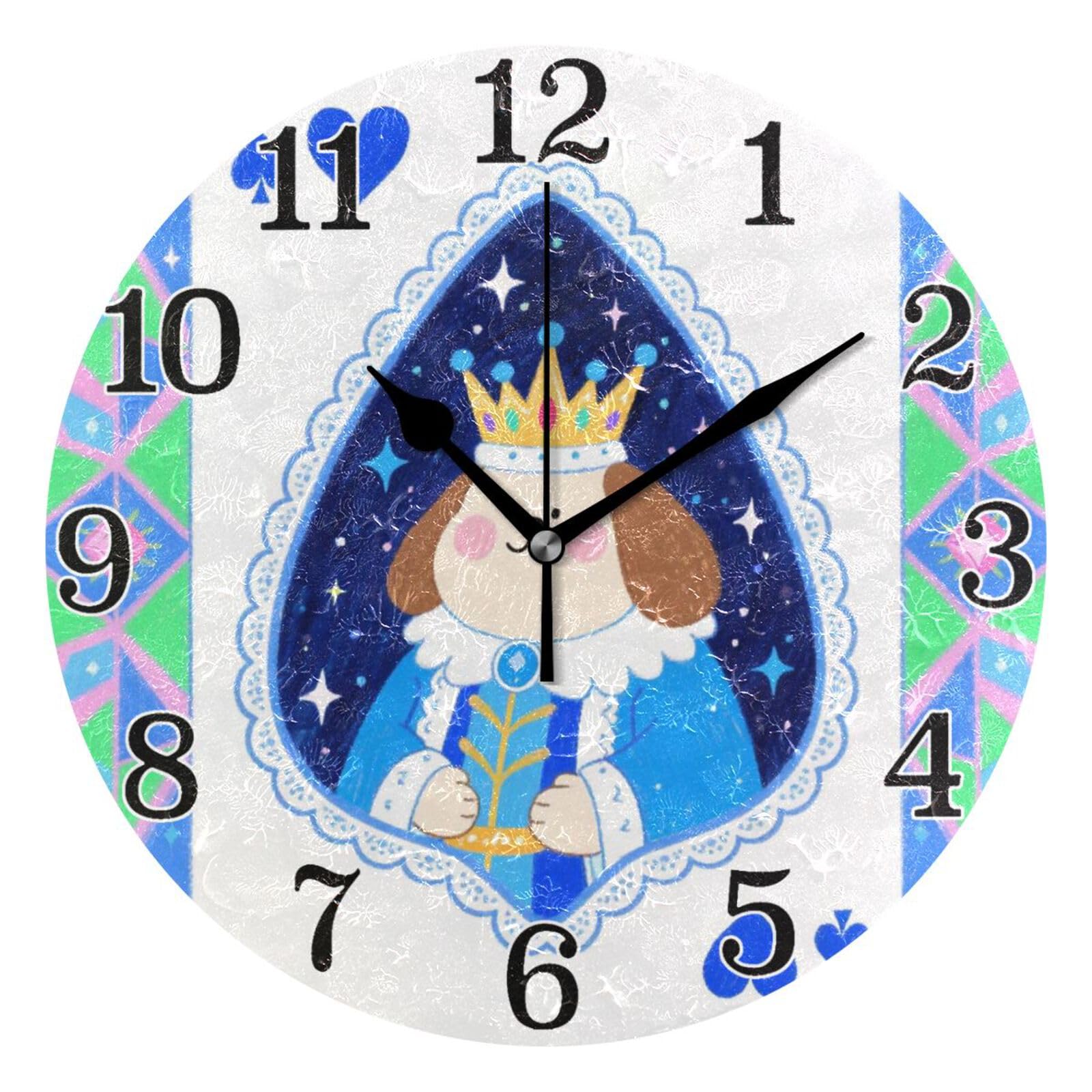 Horloge murale silencieuse cadeau chien marron pour amoureux des animaux