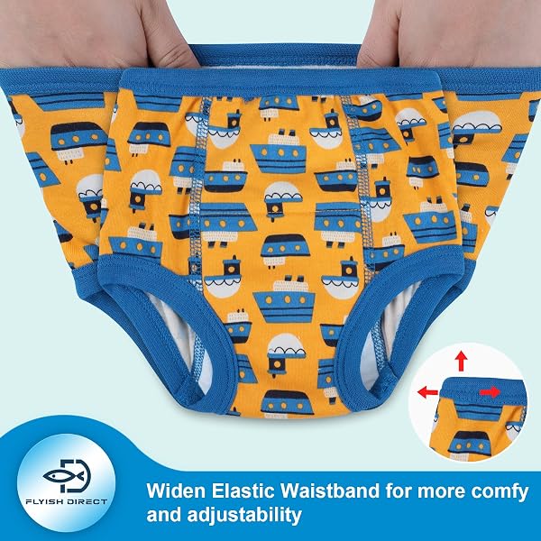 FLYISH DIRECT culotte apprentissage propreté garcon culotte dapprentissage culotte d apprentissage enfant 4 ans, Pur Coton, Voiture, Lot de 4 - 3