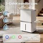 HOMCOM 100 Pint Smart Dehumidifier for Basement and Home, 5,200 Sq. Ft., WiFi Large Dehumidifiers with App, Alexa, Google Voice Control, Drain Hose, 3 Modes, Humidity Indicator