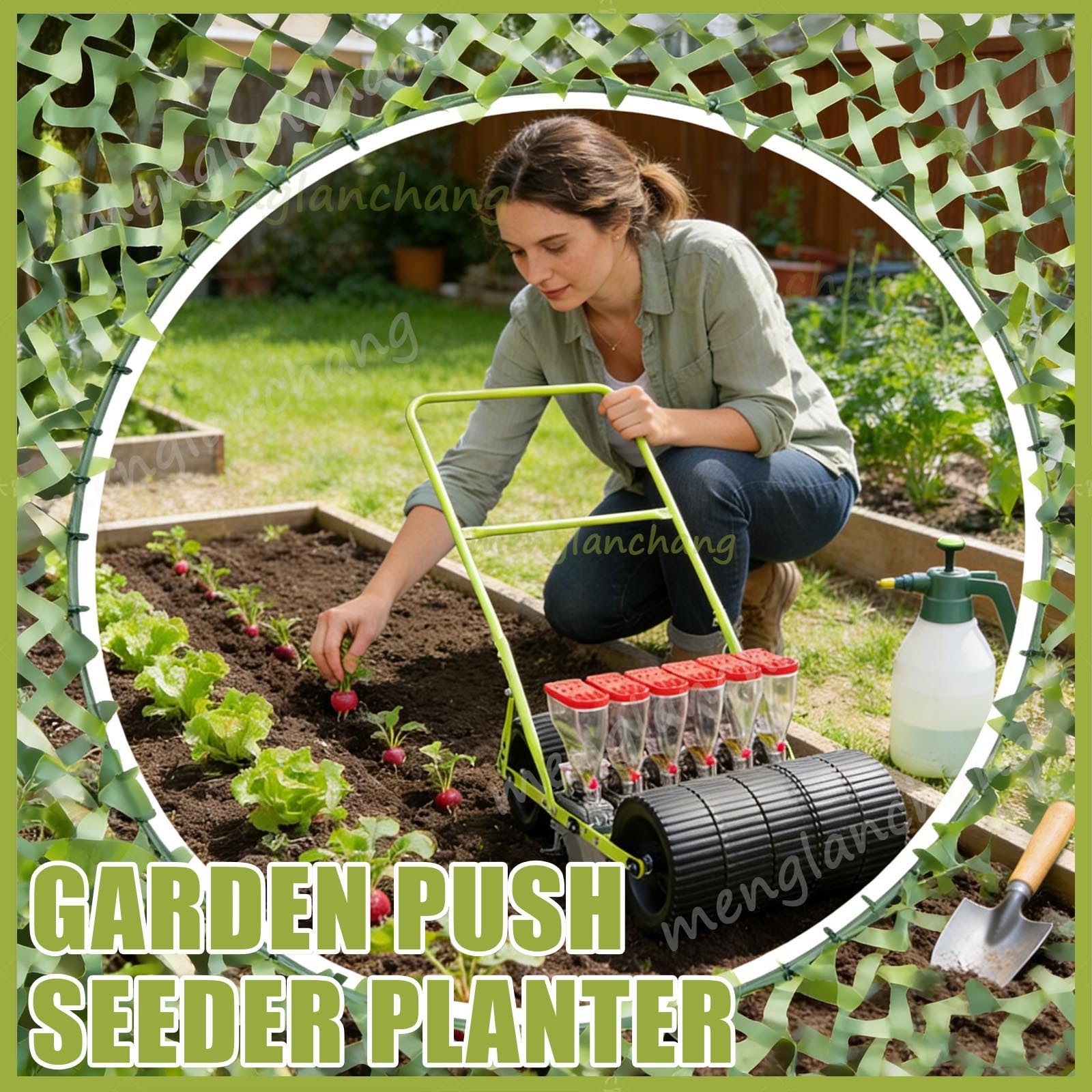 Strumento per piantare ortaggi, seminatrice manuale per giardino, regolabile, 3 file, per cavoli, ravanelli e piccoli semi, attrezzatura da giardinaggio facile da usare