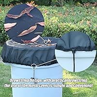 Vista 4 de Cubierta de malla de 37.5 pulgadas para barril de lluvia, cubierta de pantalla de filtro de hoja de cubo de lluvia