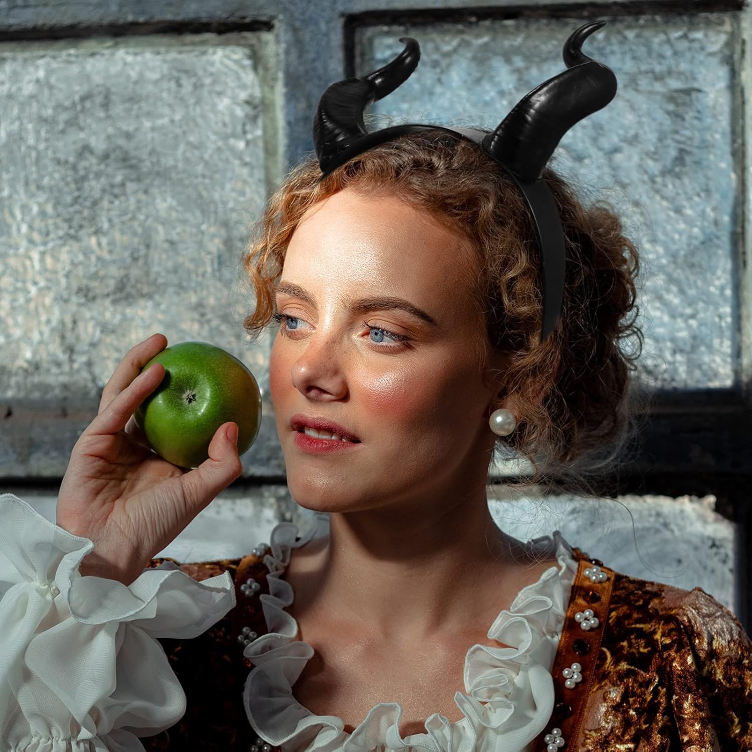 FRCOLOR Halloween Horn Headband Devil Horns Headdress Gothic Cosplay Costume for Women Dress up Party - Image 8