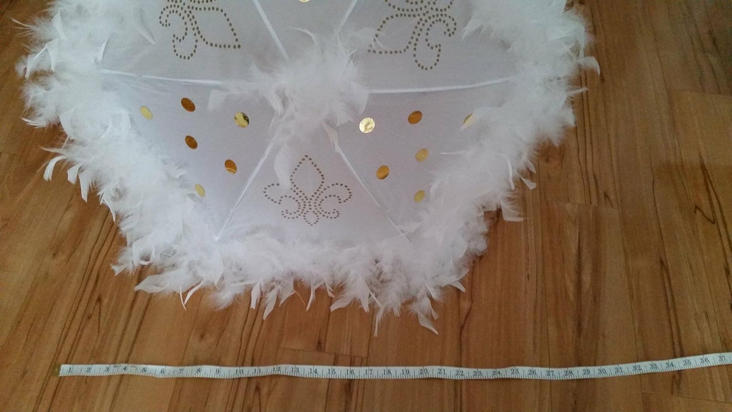 Wedding Second Line Umbrellas Handmade In New Orleans, Black and White or Cream, Medium or Large, Feather and Fringe Option